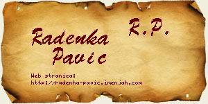 Radenka Pavić vizit kartica